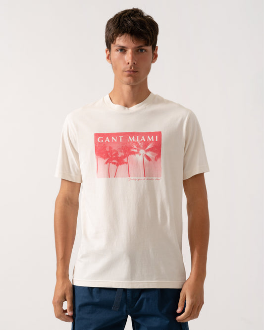 GANT Mens Graphic T-Shirt - 130 Cream