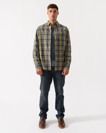 GANT Mens Long Sleeve Archive Poplin Check Shirt - 472 Naval Blue