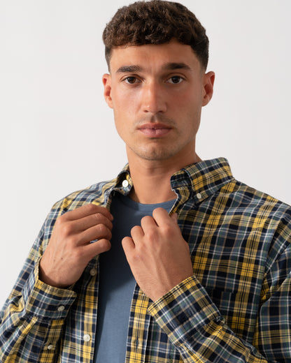 GANT Mens Long Sleeve Archive Poplin Check Shirt - 472 Naval Blue