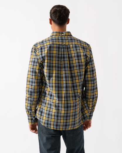 GANT Mens Long Sleeve Archive Poplin Check Shirt - 472 Naval Blue