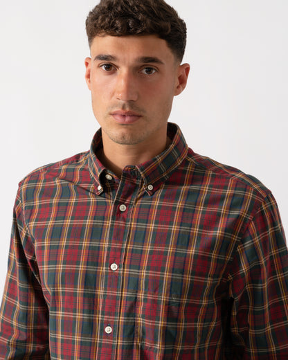 GANT Mens Long Sleeve Archive Poplin Check Shirt - 604 Plumped Red