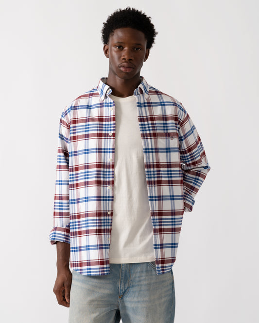 GANT Mens Long Sleeve Classic Oxford Check Shirt - 604 Plumped Red