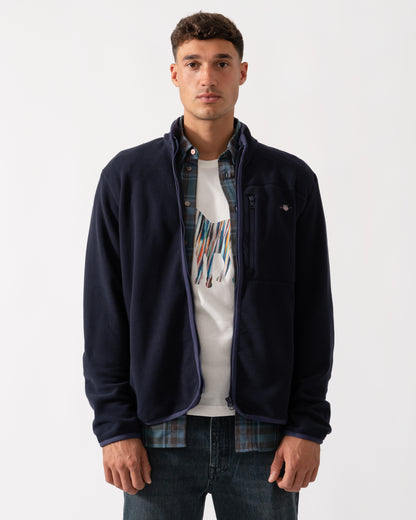 GANT Mens Micro Fleece Jacket - 433 Evening Blue
