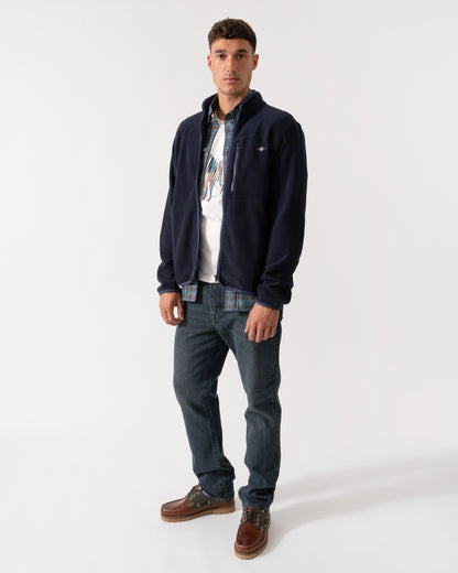 GANT Mens Micro Fleece Jacket - 433 Evening Blue