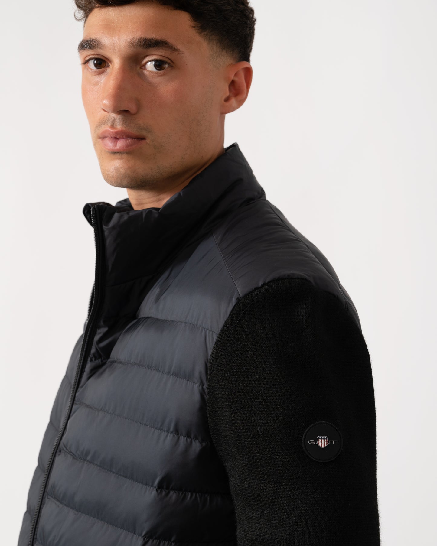 GANT Mens Mixed Media Hybrid Jacket - 5 Black