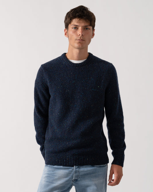 GANT Mens Neps Wool Crew Neck Jumper - 433 Evening Blue