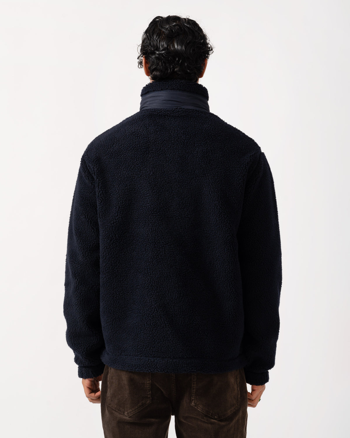 Back of the GANT Mens Patch Pocket Fleece Jacket - 433 Evening Blue