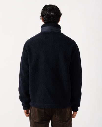 Back of the GANT Mens Patch Pocket Fleece Jacket - 433 Evening Blue