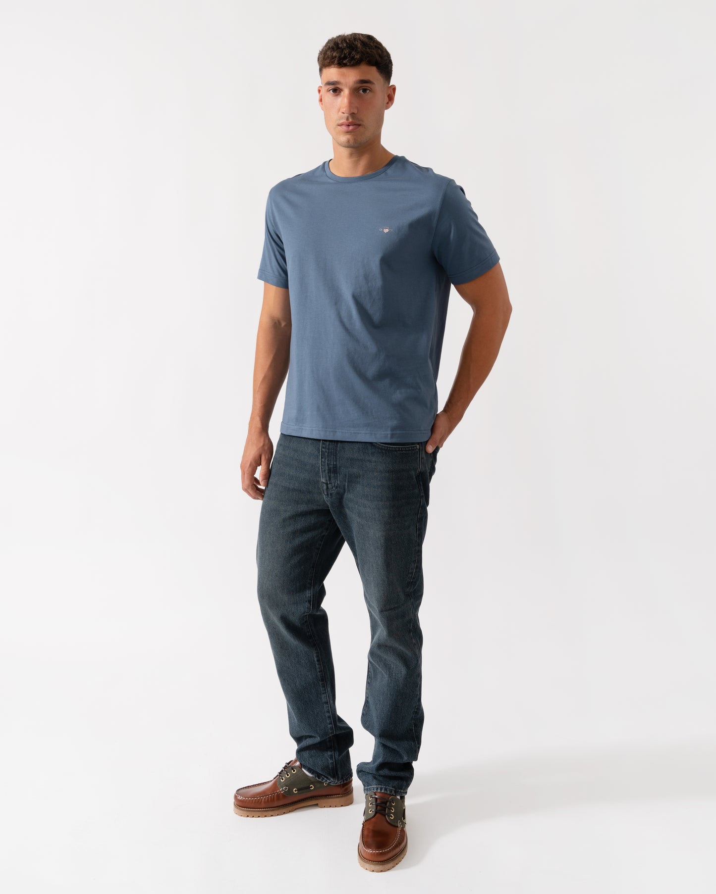 GANT Mens Printed Archive Shield T-Shirt - 472 Naval Blue
