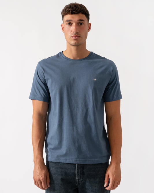 GANT Mens Printed Archive Shield T-Shirt - 472 Naval Blue