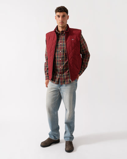 GANT Mens Quilted Windcheater Vest - 604 Plumped Red