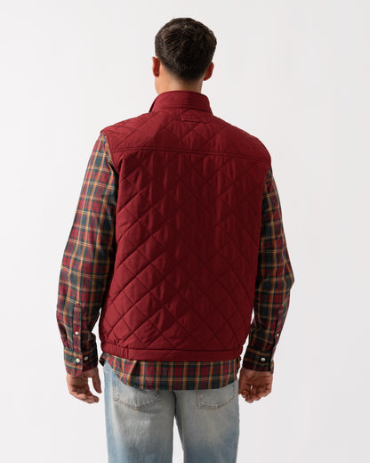GANT Mens Quilted Windcheater Vest - 604 Plumped Red
