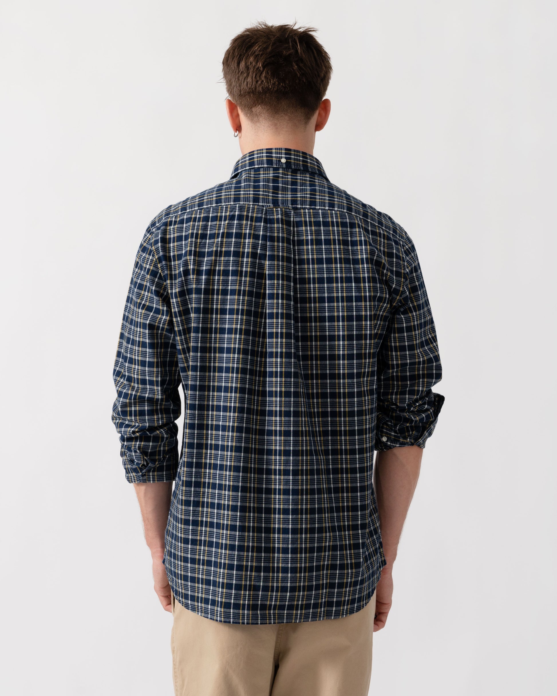 GANT Mens Regular Fit Archive Poplin Check Shirt - 969 Indigo