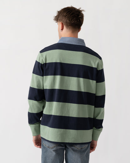GANT Mens Regular Fit Chambray Stripe Heavy Rugger - 308 Surplus Mint back