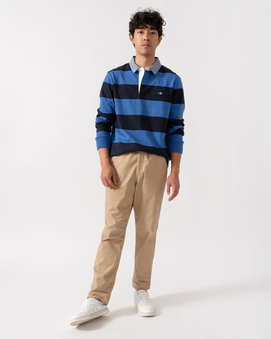 GANT Mens Regular Fit Chambray Stripe Heavy Rugger - 407 Rich Blue