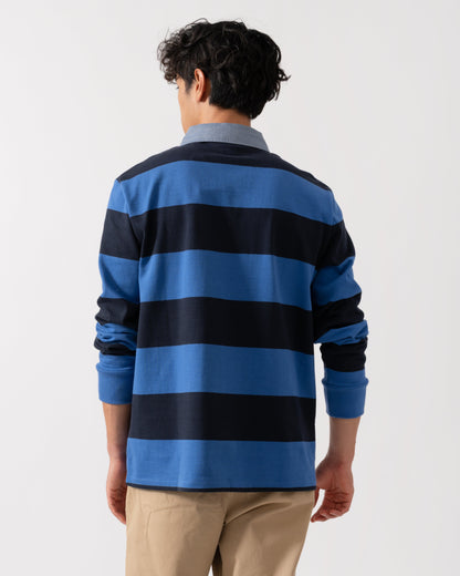 GANT Mens Regular Fit Chambray Stripe Heavy Rugger - 407 Rich Blue