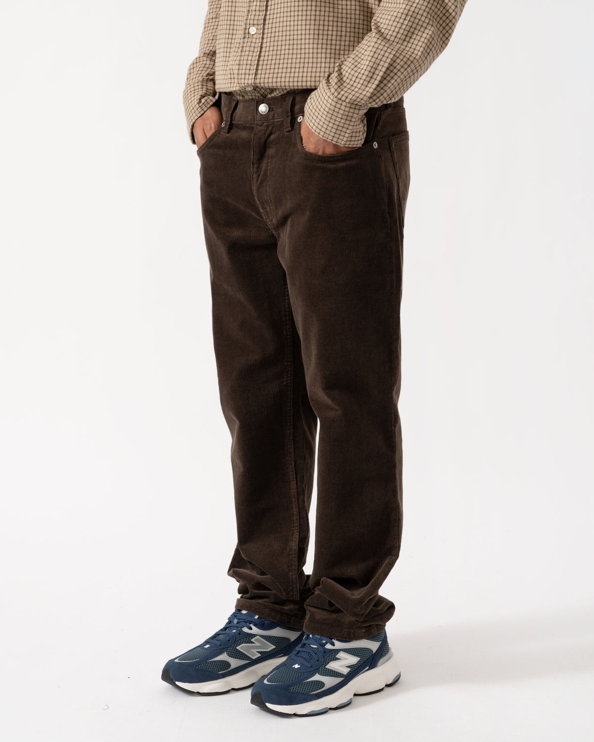 Front of the GANT Mens Regular Fit Cord Jeans - 217 Black Brown