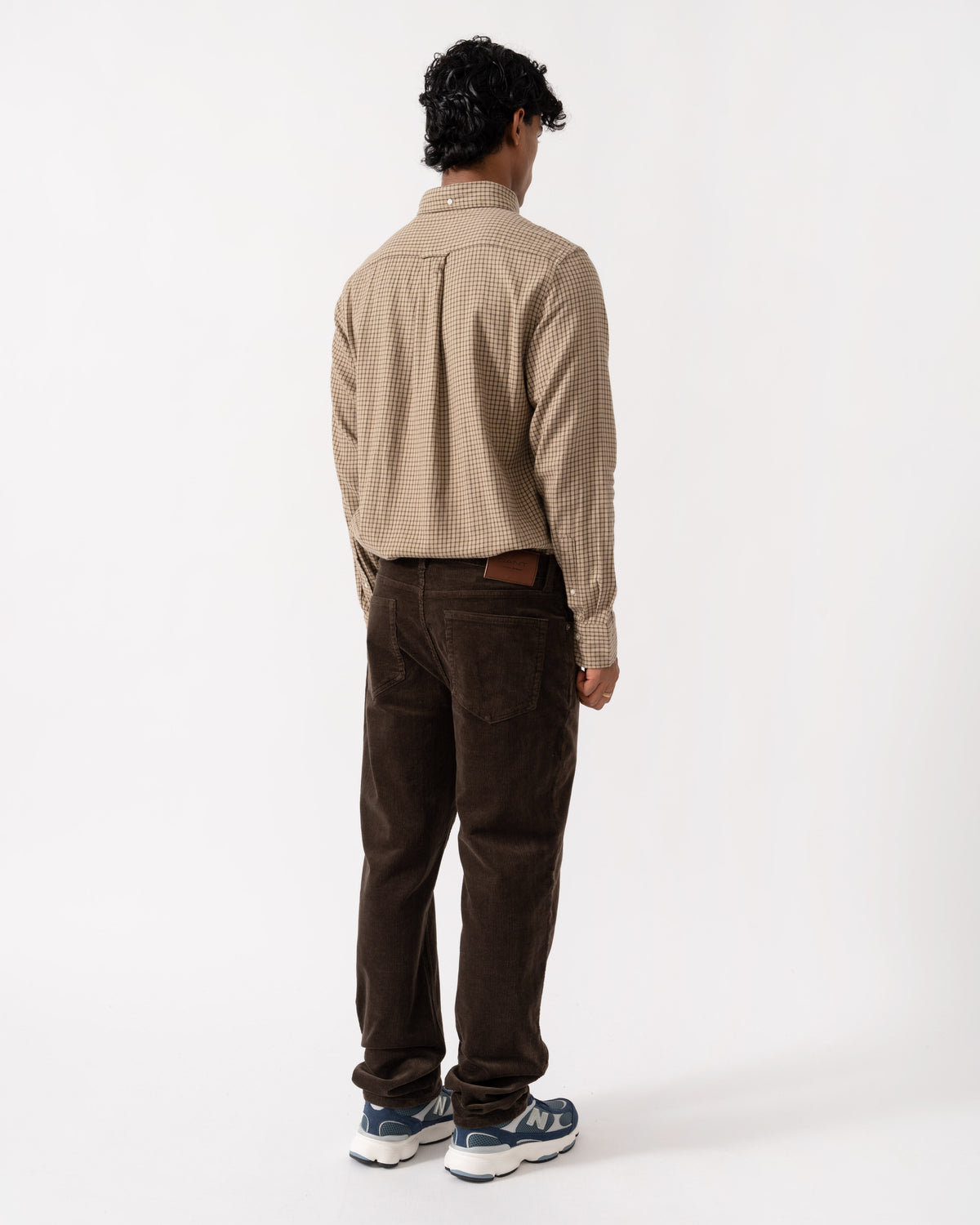 Back of the GANT Mens Regular Fit Cord Jeans - 217 Black Brown