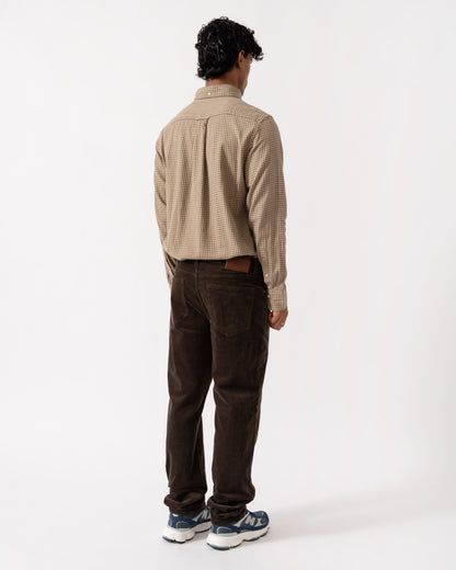 Back of the GANT Mens Regular Fit Cord Jeans - 217 Black Brown