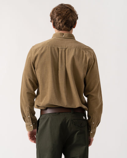 Back of GANT Mens Regular Fit Corduroy Shirt - 264 Light Taupe