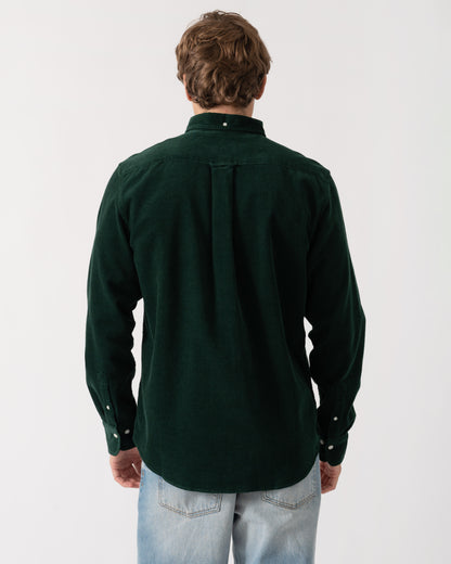 Back of GANT Mens Regular Fit Corduroy Shirt - 374 Tartan Green