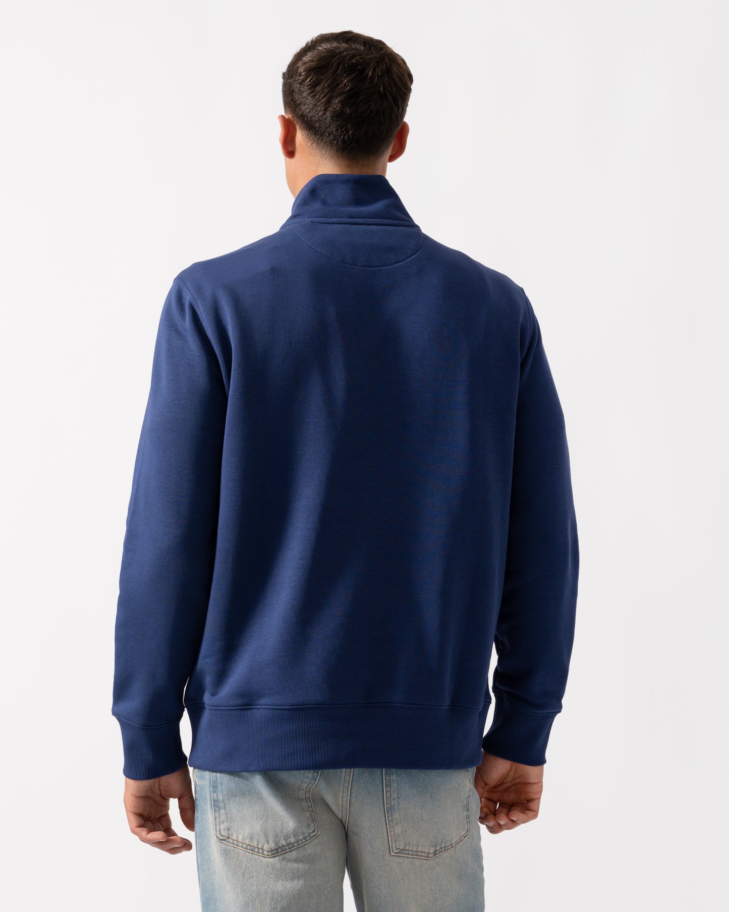 GANT Mens Regular Fit Shield Logo Half Zip Sweatshirt - 423 Persian Blue