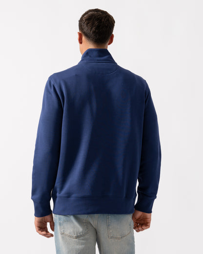 GANT Mens Regular Fit Shield Logo Half Zip Sweatshirt - 423 Persian Blue