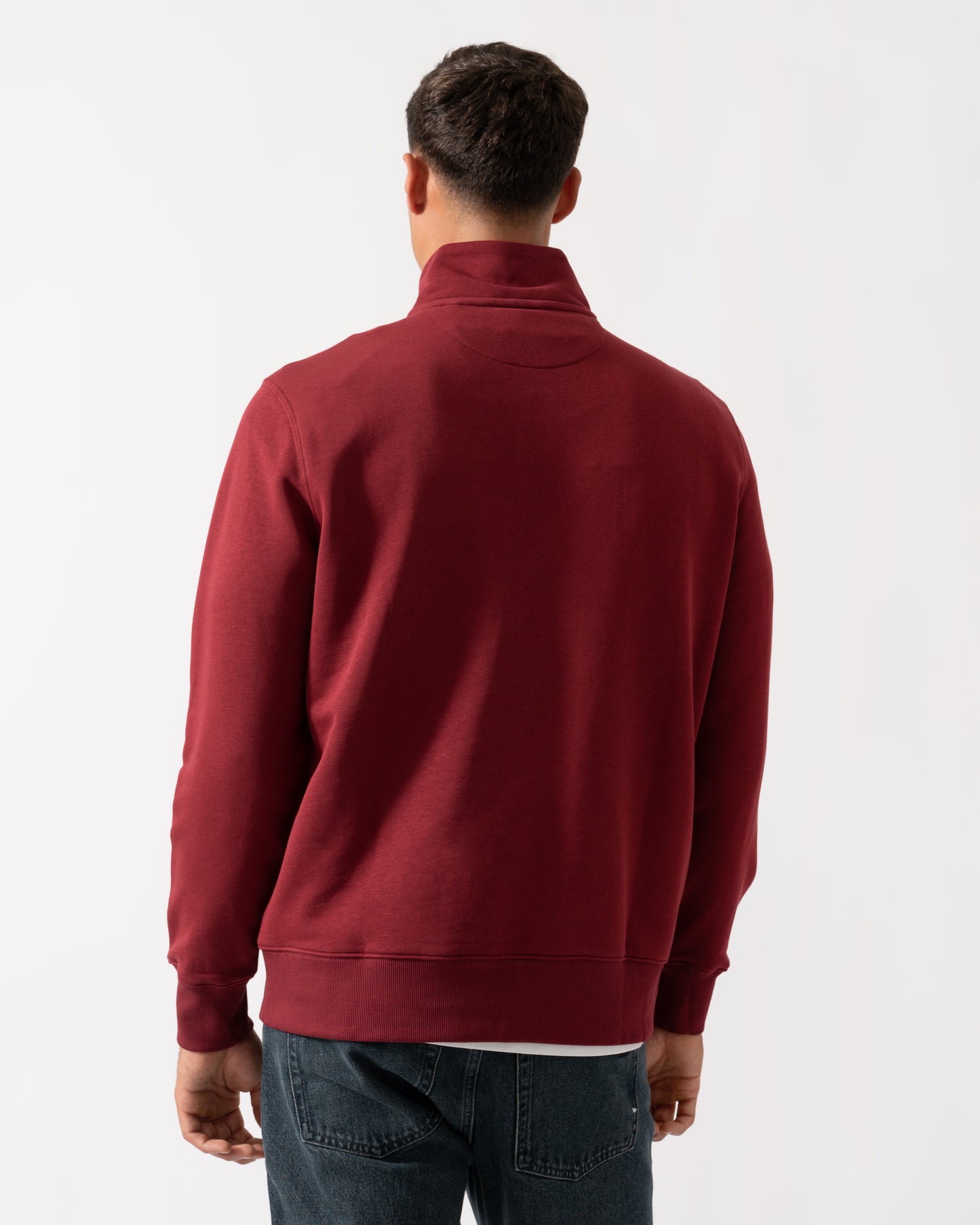 GANT Mens Regular Fit Shield Logo Half Zip Sweatshirt - 604 Plumped Red