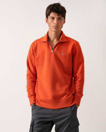 GANT Mens Regular Fit Shield Logo Half Zip Sweatshirt