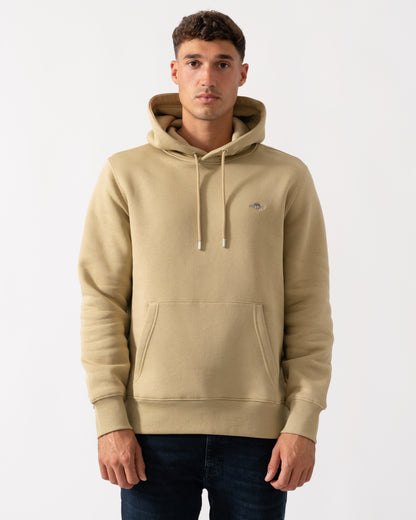 GANT Mens Regular Fit Shield Logo Pullover Hoodie - 224 Woody Beige
