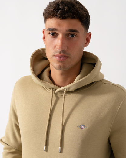 GANT Mens Regular Fit Shield Logo Pullover Hoodie - 224 Woody Beige