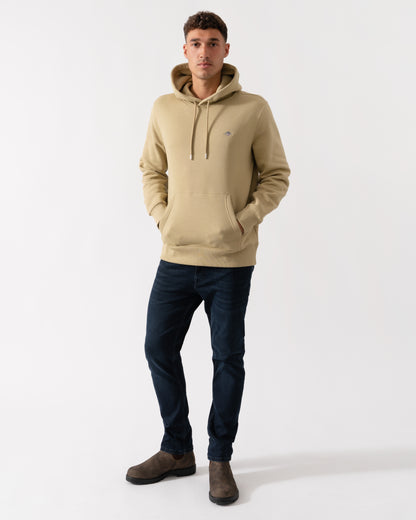 GANT Mens Regular Fit Shield Logo Pullover Hoodie - 224 Woody Beige