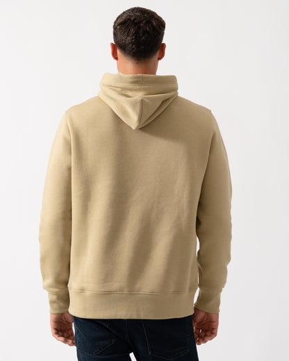 GANT Mens Regular Fit Shield Logo Pullover Hoodie - 224 Woody Beige