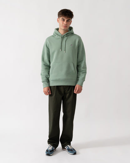 GANT Mens Regular Fit Shield Logo Pullover Hoodie - 308 Surplus Mint full length