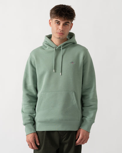 GANT Mens Regular Fit Shield Logo Pullover Hoodie - 308 Surplus Mint front
