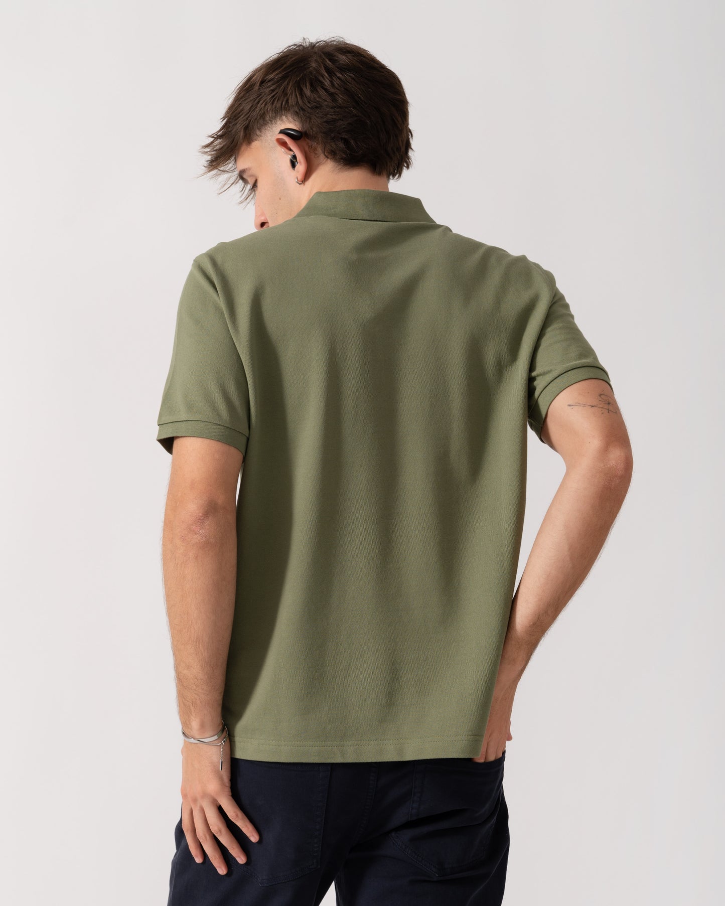 GANT Mens Regular Fit Short Sleeve Shield Logo Pique Polo - 379 Dry Herb Green