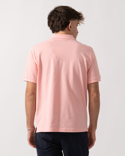 GANT Mens Regular Fit Short Sleeve Shield Logo Pique Polo - 671 Bubbelgum Pink back