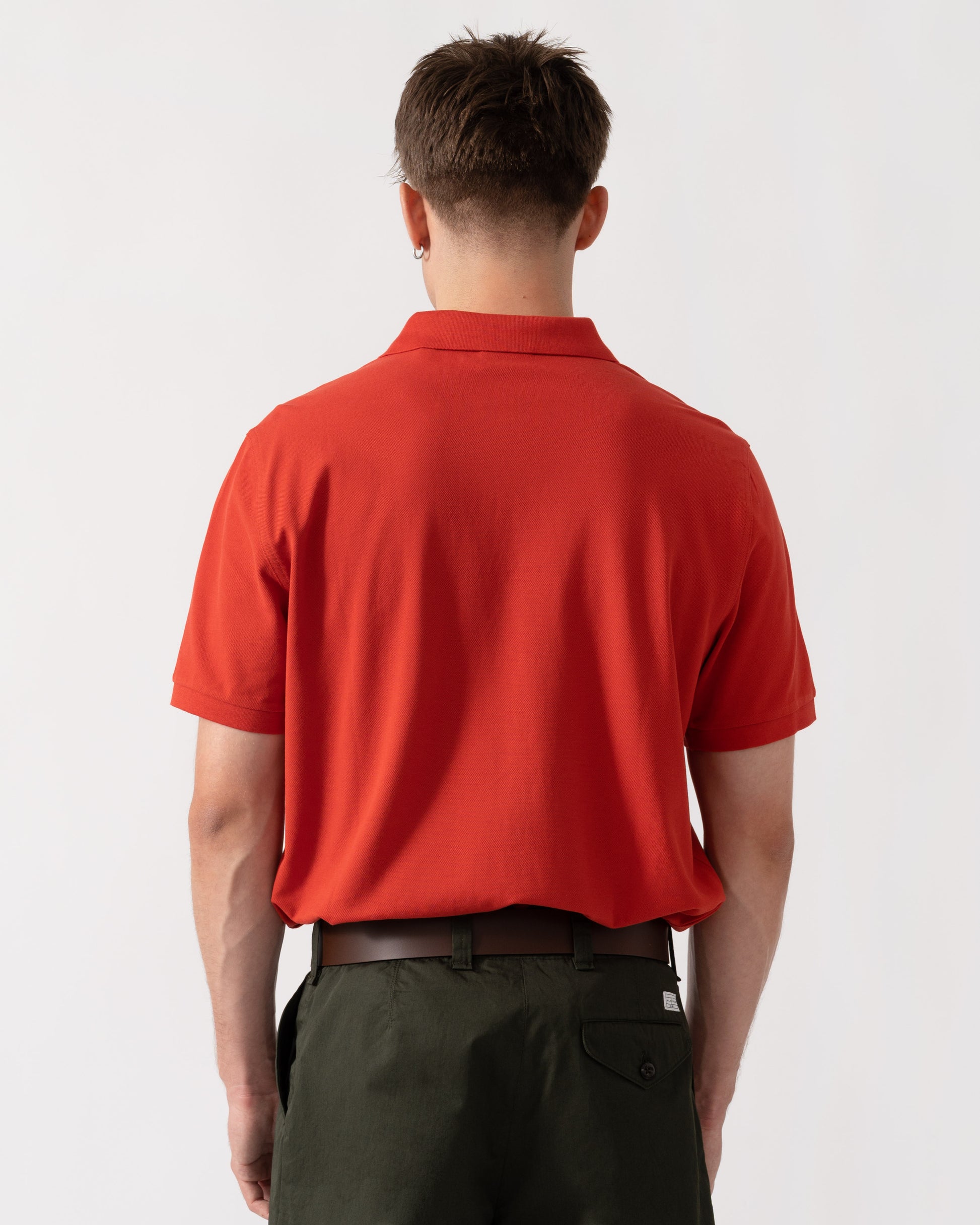 GANT Mens Regular Fit Short Sleeve Shield Logo Pique Polo - 853 Maple Fire back