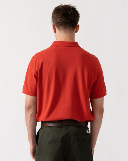 GANT Mens Regular Fit Short Sleeve Shield Logo Pique Polo - 853 Maple Fire back