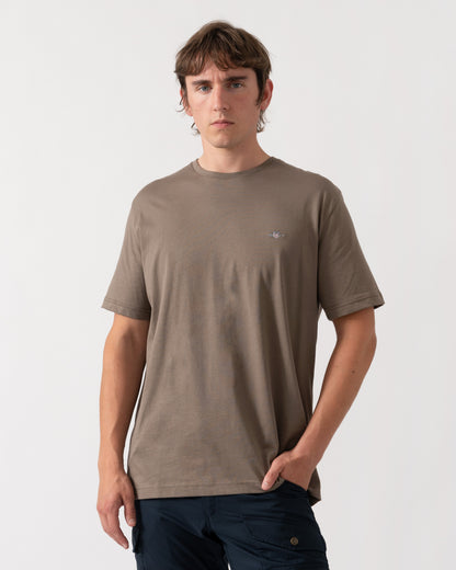 GANT Mens Regular Fit Short Sleeve Shield Logo T-Shirt - 260 Faded Taupe