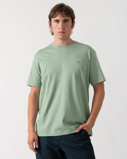 GANT Mens Regular Fit Short Sleeve Shield Logo T-Shirt - 308 Surplus Mint