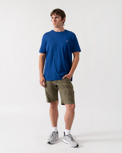 GANT Mens Regular Fit Short Sleeve Shield Logo T-Shirt - 435 Crisp Blue