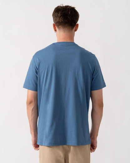 GANT Mens Regular Fit Short Sleeve Shield Logo T-Shirt - 476 Blue Horizon back