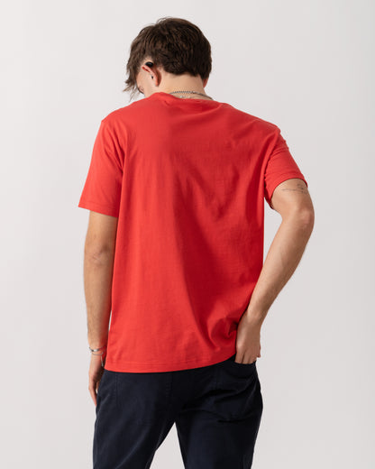GANT Mens Regular Fit Short Sleeve Shield Logo T-Shirt - 641 Rose Red back
