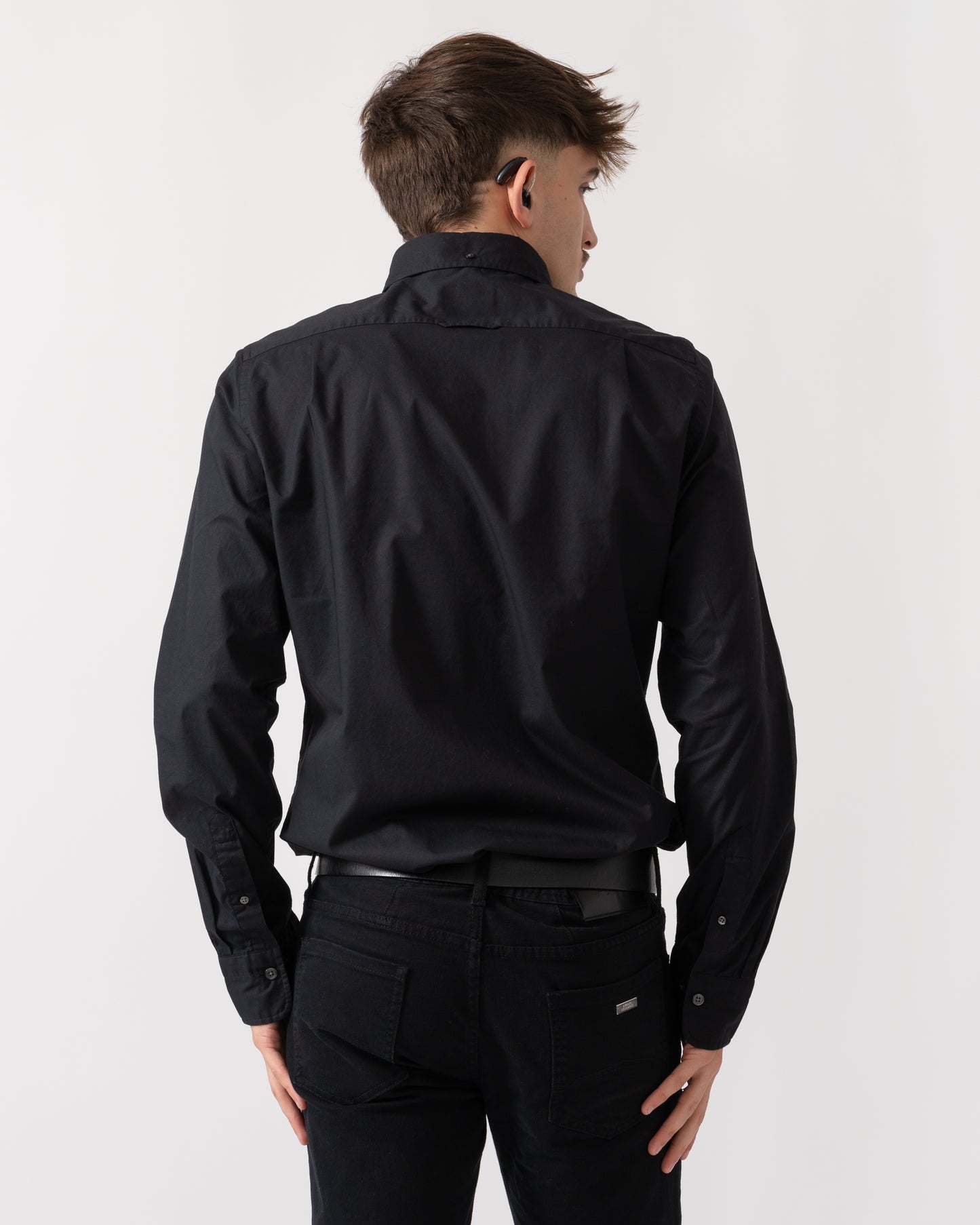 GANT Mens Slim Fit Long Sleeve Poplin Shirt - 5 Black