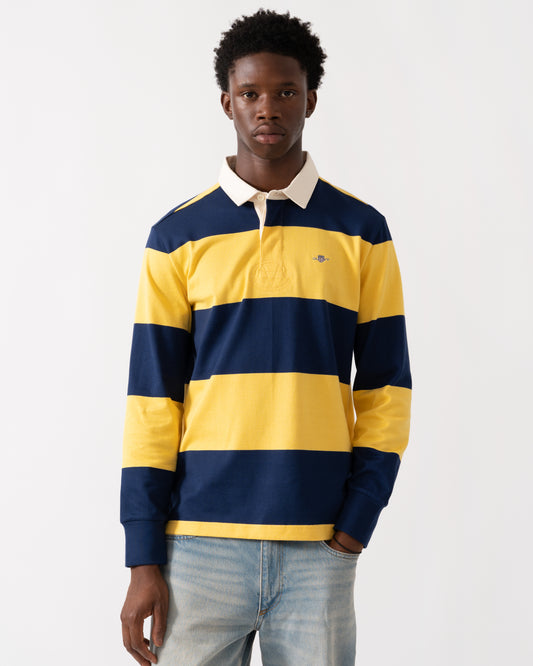 GANT Mens Striped Heavy Rugger - 423 Persian Blue