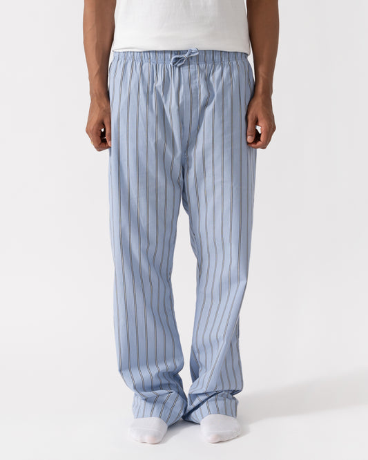 Front of the GANT Mens Striped Poplin Pyjama Pants - 411 Lavender Blue