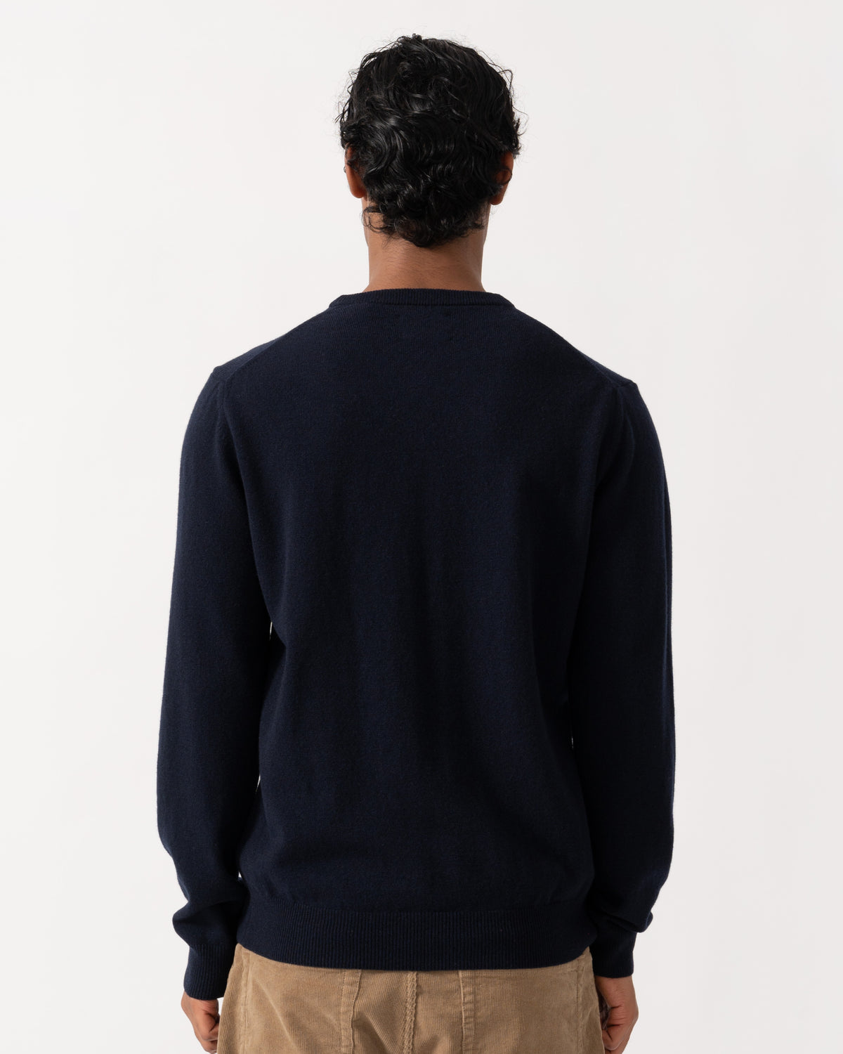 GANT Mens Superfine Lambswool Crew Neck Sweater - 410 Marine | CHO | Designer Mens Crew Neck Jumpers