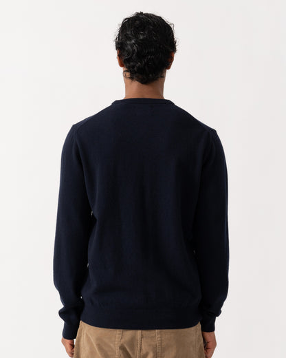 GANT Mens Superfine Lambswool Crew Neck Sweater - 410 Marine | CHO | Designer Mens Crew Neck Jumpers