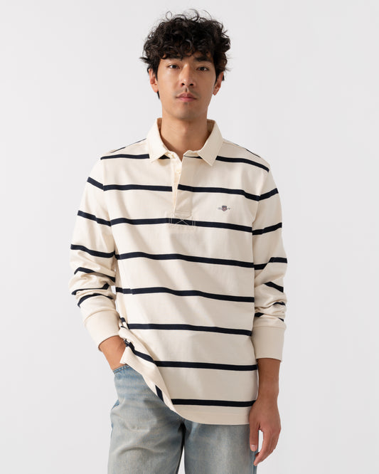 GANT Mens Thin Stripe Heavy Rugger - 130 Cream